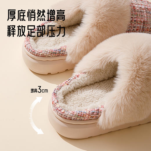 【YW】无忧购49元2件流氓兔棉拖鞋男女士冬季家用室内防滑厚底加绒保暖舒适小香风ZS-3099（截单后3-5天发货) 商品图3