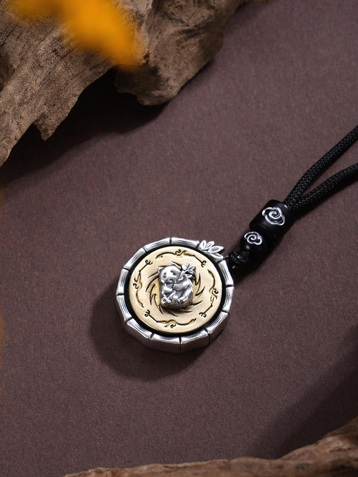 子佩集【锦绣天府】银S999套链【BX0280981】熊猫太阳神鸟可转动原创作品仿古项链2511 商品图4