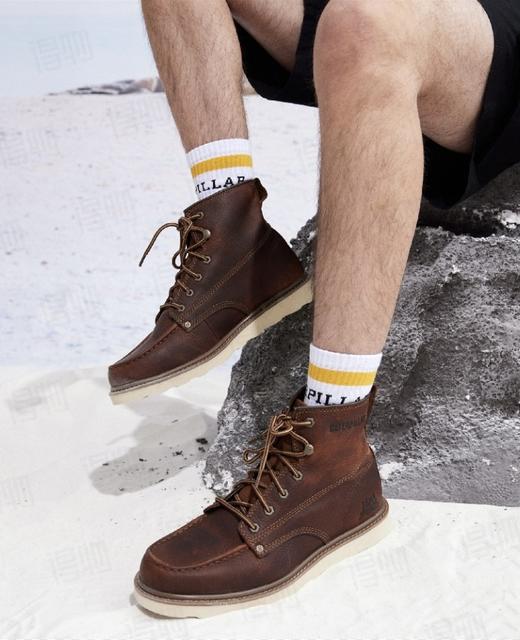 CAT Glenrock Mid系列 头层牛皮 休闲时尚复古透气耐磨中帮户外靴 Z-15733 商品图0