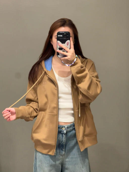 罗意威  25秋冬新款 棕色拉链连帽外套(TM) 商品图1