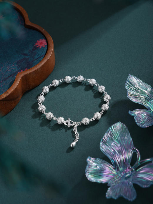 子佩集【福运悠长】银S990手链【YCSL001】绣球花丝福字百福2511 商品图3