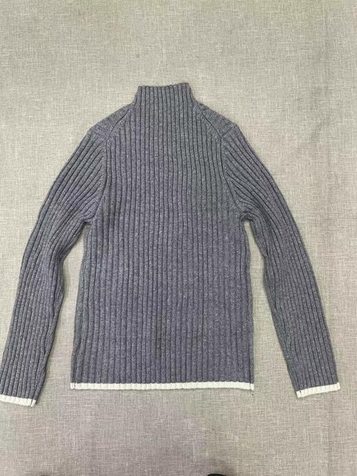 D112907冬季新品修身版型罗纹烟囱领针织衫灰色半高领毛衣 商品图2