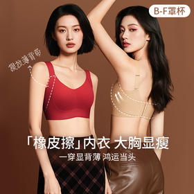 💗【提拉女王-侧重副乳版 B-F杯】【一收二定三提】润微橡皮擦大胸显小内衣 此款底围偏大，建议选小一码    橡皮擦内衣【提拉系列】