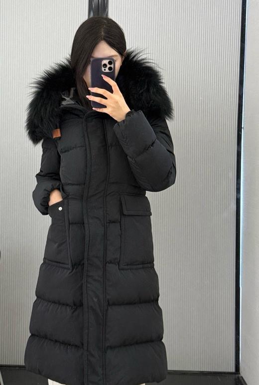 女款尼龙可拆卸毛领长款羽绒服he018 商品图3