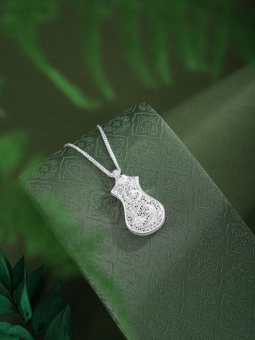 子佩集【云裳雅韵】银S990吊坠【QFDZ047】旗袍花丝珐琅彩原创作品(不含链)2511 商品图5