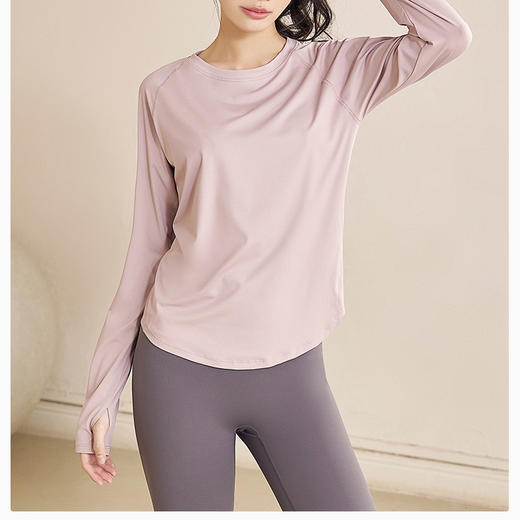 新款2025显瘦速干运动上衣女瑜伽服长袖YZBT5501 商品图0