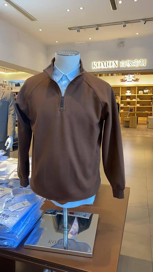 罗蒙男士半拉链POLO加绒卫衣 商品图4
