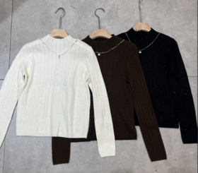 【门店同款】ENJOY冬季细闪半高领针织衫 167897227