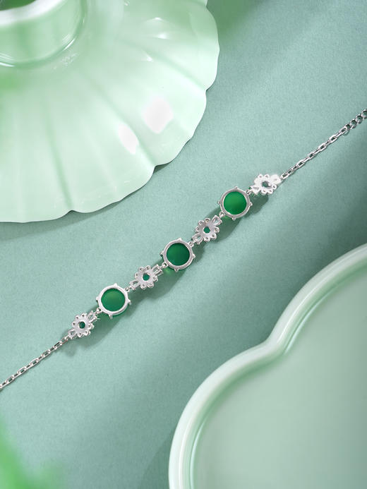 子佩集【花开原野】银S925手链【SL012534】绿玉髓10mm2511 商品图3