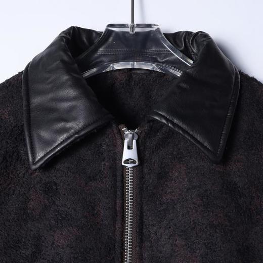 5136SDSA秋冬新款痞帅男装老钱风翻领羽绒服织毛圈拼色设计百搭外套 商品图2