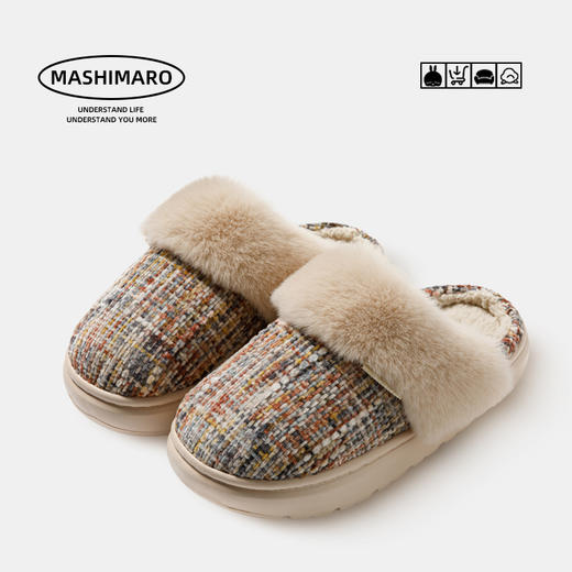 【YW】无忧购49元2件流氓兔棉拖鞋男女士冬季家用室内防滑厚底加绒保暖舒适小香风ZS-3099（截单后3-5天发货) 商品图6