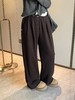 D112901简约慵懒风一粒扣松紧腰宽松阔腿裤 商品缩略图4