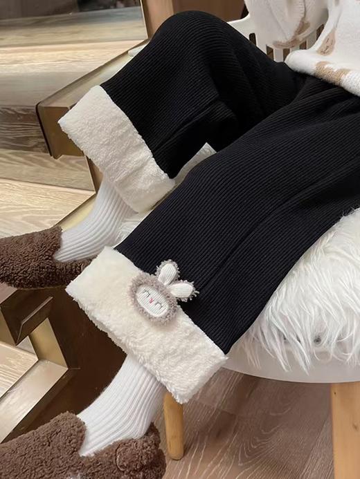 女童秋冬加绒裤子长裤中小童加厚灯芯绒阔腿裤女宝保暖秋冬裤外穿80-150 商品图3