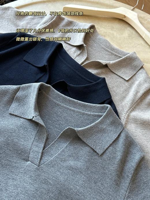 Miu系高智老钱风！加厚羊毛Polo领长袖针织衫 商品图14