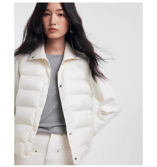 韩系秋冬新款针织立领拼接轻薄棉服外套 商品图4