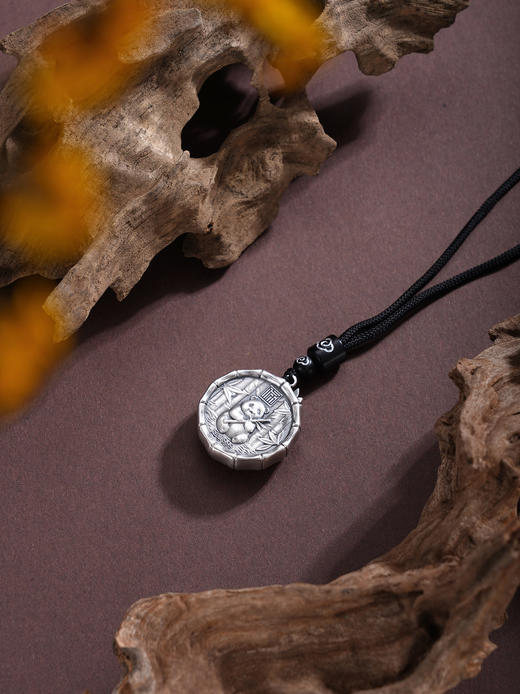 子佩集【锦绣天府】银S999套链【BX0280981】熊猫太阳神鸟可转动原创作品仿古项链2511 商品图2