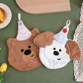 【细选面料柔软蓬松触感❗️编织工艺紧密织造】可爱动物擦手巾卡通加厚吸水小毛巾厨房抹布儿童擦手帕。ja