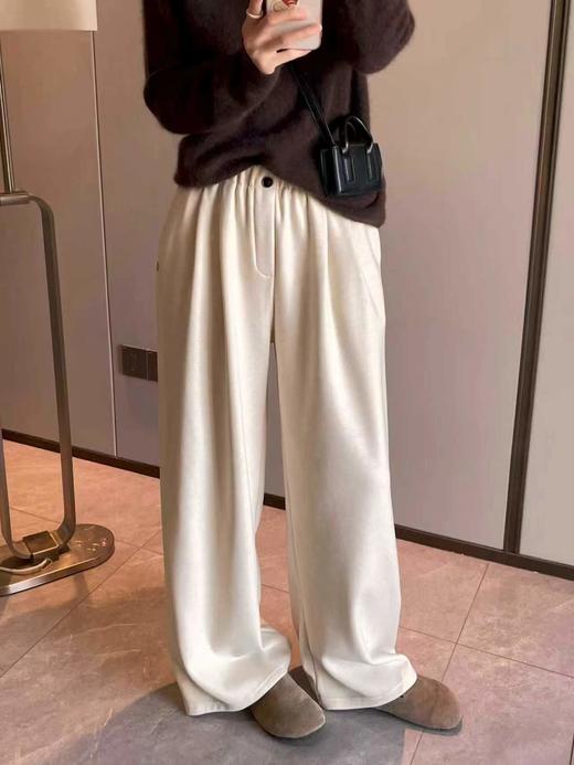 D112901简约慵懒风一粒扣松紧腰宽松阔腿裤 商品图13