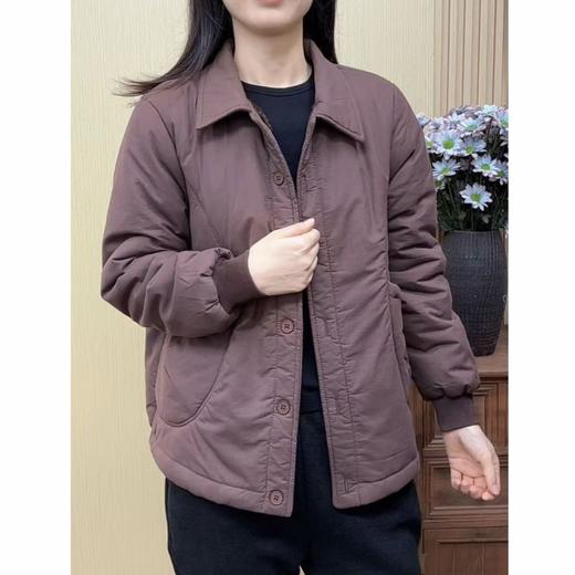 加绒加棉妈妈棉衣百搭宽松秋冬新款棉服加绒中年上衣保暖休闲棉袄 商品图4
