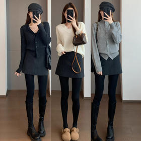 时髦精毛呢短裙！50羊毛小开衩设计女款显瘦A字半裙带衬裤秋冬！