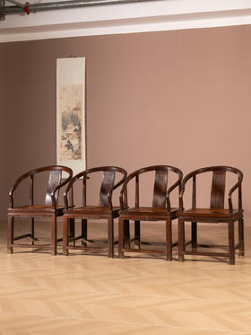 清中期	柞榛木方材圈椅成堂（一堂四件）