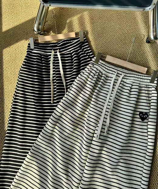 D112903慵懒休闲抽绳设计条纹阔腿裤休闲裤 商品图14