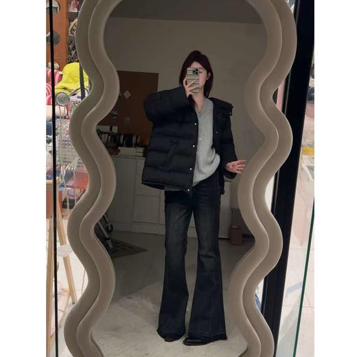 25AW上新 蕾蕾同款【具象化大长腿！】裤脚毛边高腰复古立体裤缝线牛仔微喇裤 商品图2