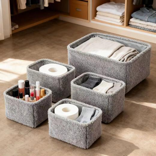 D112936一套4个颜色随机发泰迪绒收纳四件套 商品图8