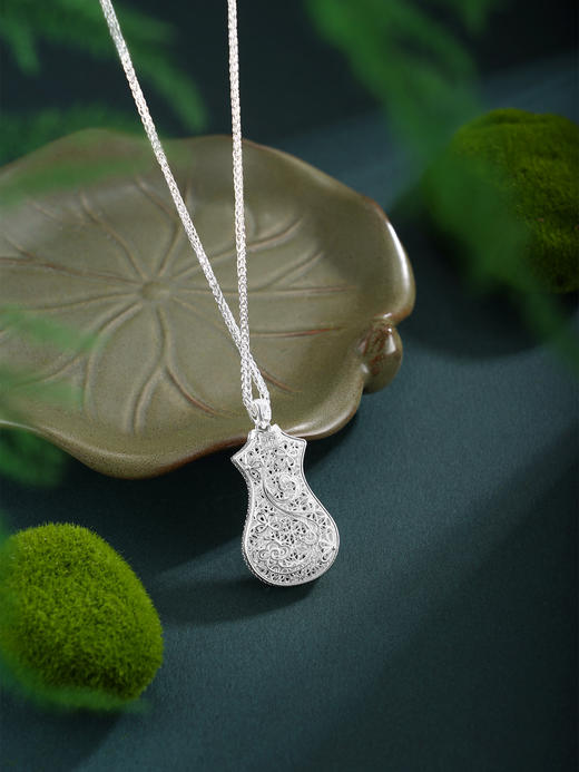 子佩集【云裳雅韵】银S990吊坠【QFDZ047】旗袍花丝珐琅彩原创作品(不含链)2511 商品图9