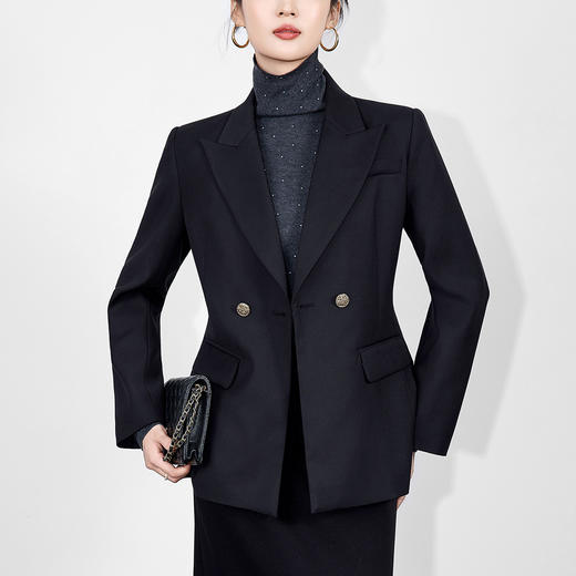 「高货wl」全新升级【铂金会员330/天猫449/差价119】(05824)洛诗琳气质收腰西装外套女2025秋冬通勤OL风显瘦外套女 商品图0