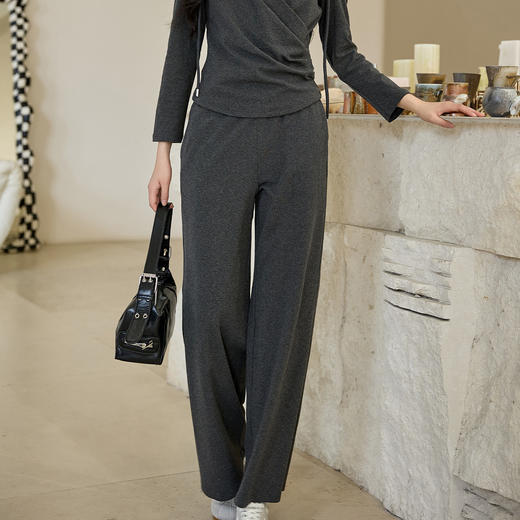 奢姿2025秋季胖妹妹大码阔腿裤女高腰垂感休闲裤百搭时尚直筒裤 商品图4