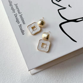 简约优雅金色几何气质耳饰-纪念日百货门店同款163966862