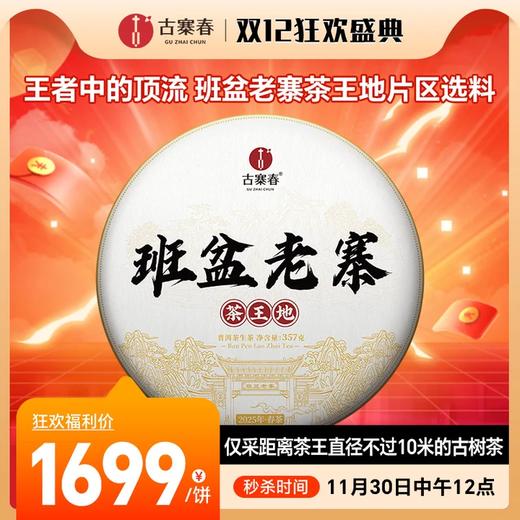 11月30日中午12点【班盆老寨茶王地】2025年春茶最接近茶王树的口感距离茶王直径不过10米，357克/饼 商品图0