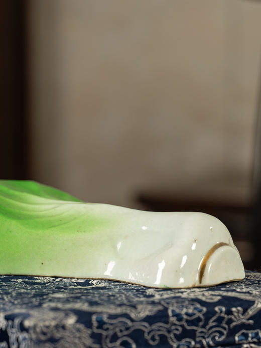 清	绿白釉青菜璧瓶 商品图2