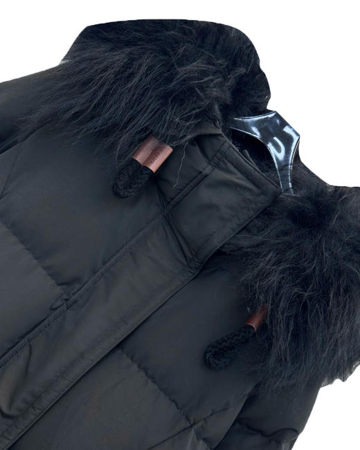 女款尼龙可拆卸毛领长款羽绒服he018 商品图2