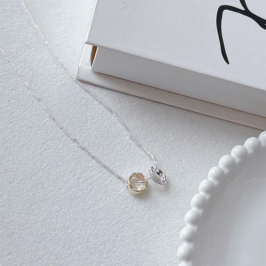 日韩风简约闪闪镶钻搭配双环项链-纪念日百货门店同款163893667 商品图2