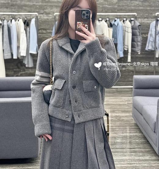 重磅渠道  贸y公司    tb青果领羊毛粗棒针外套   复古学院风针织毛衣  高克重针织衫 商品图1