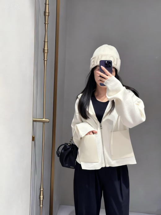 罗意威 25秋冬新款 拼皮口袋连帽拉链针织衫 (TM) 商品图5