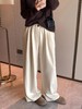D112901简约慵懒风一粒扣松紧腰宽松阔腿裤 商品缩略图2