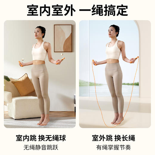 和正运动跳绳HZ-TS-3 成人燃脂减肥计数训练专业健身瘦身有无绳子负重力球竞速运动 负重两用【万向轴承防滑手柄】 商品图2
