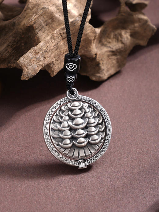 子佩集【聚财转运】银S999套链【BX0280963】招财进宝可转动原创作品仿古项链2511 商品图4