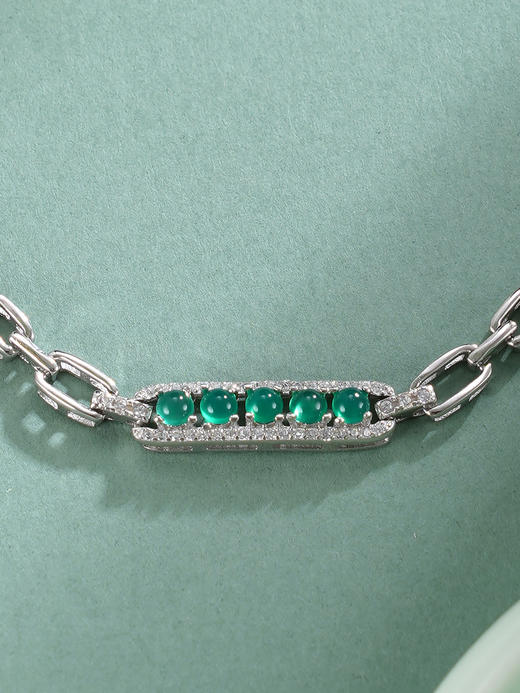 子佩集【清漪潋滟】银S925手链【SL012333】绿玉髓排钻2511 商品图5