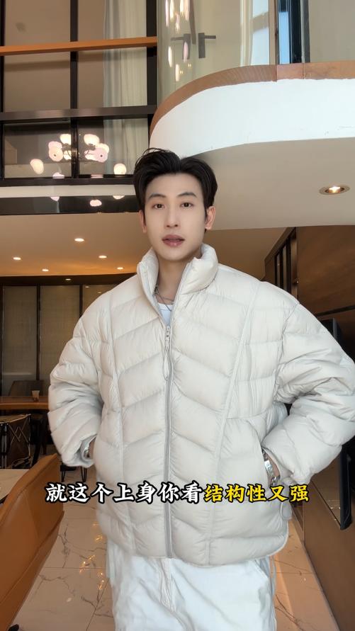 GC07SDSA秋冬新款痞帅男装简约宽松纯色拉链立领羽绒服外套设计师百搭 商品图0