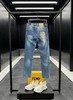 D112919男士水洗背部腰带口袋刺绣休闲牛仔裤 商品缩略图1