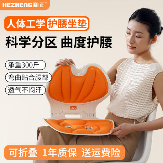 和正护腰坐垫 HZ-CS-1和正人体工学护腰坐垫 靠背垫腰靠腰托 腰部支撑驼背座椅 办公室久坐椅 商品图0