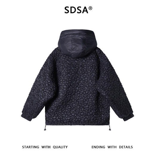 23937SDSA男士秋冬新款痞帅男装潮牌设计感连帽羽绒服肌理感百搭外套 商品图5