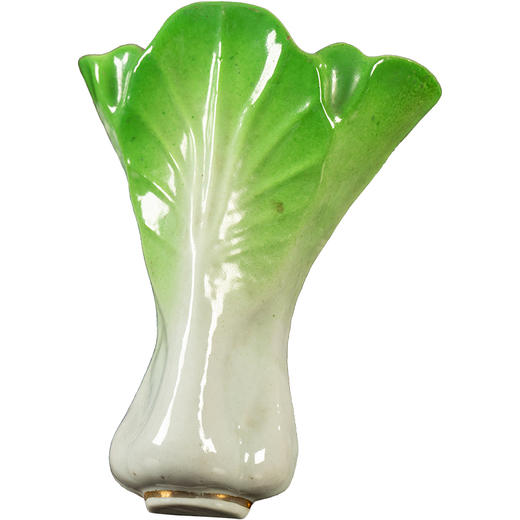 清	绿白釉青菜璧瓶 商品图5