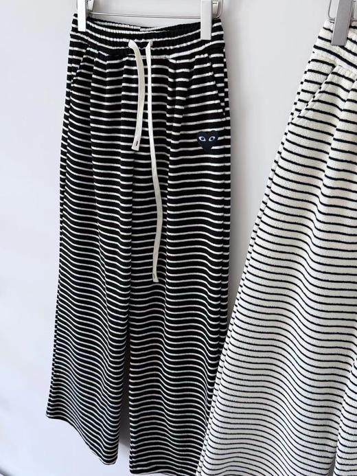 D112903慵懒休闲抽绳设计条纹阔腿裤休闲裤 商品图3