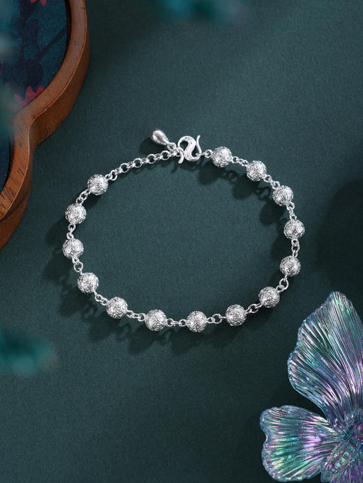 子佩集【福运悠长】银S990手链【YCSL001】绣球花丝福字百福2511 商品图4