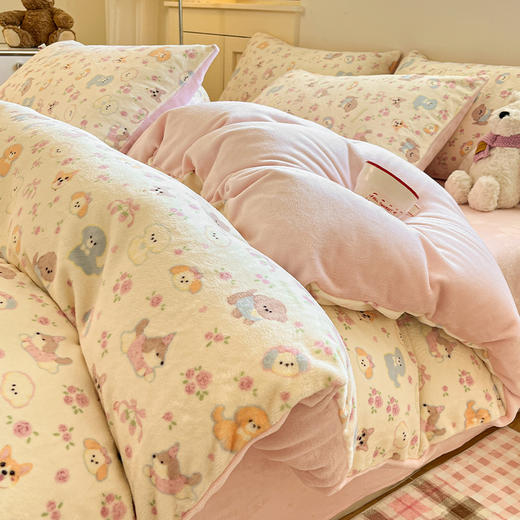 【YW】无忧购a类牛奶绒四件套冬季加厚珊瑚绒被套床上用品（截单后3-5天发货) 商品图6